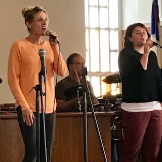 Close-up of the church choir